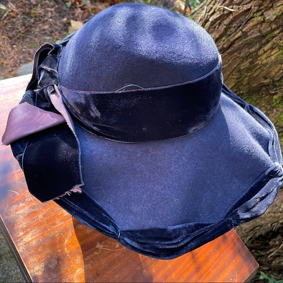 Vintage Armand Schwab Blue Brimmed Hat - Circa 1940s main image 7